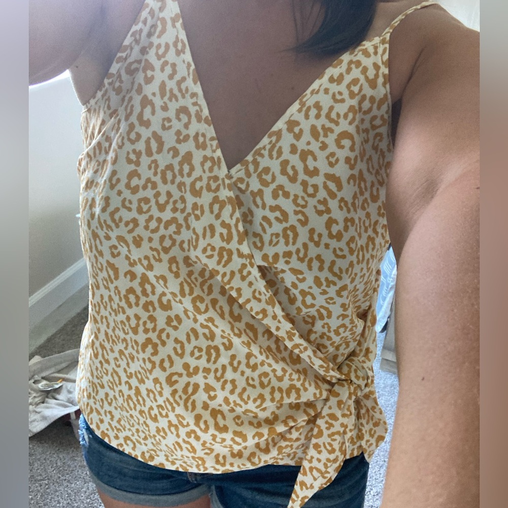 Leopard Print Wrap Top
